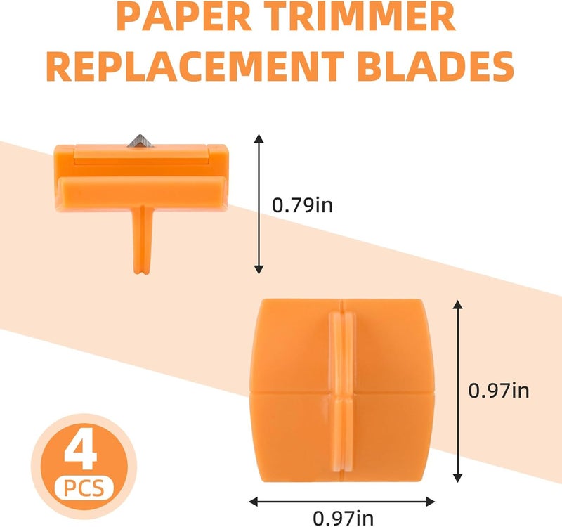 PROSOCOOL 157400-1001 Paper Trimmers Blades Replacement for Fiskars Paper Trimmer TripleTrack High Profile Blades, 12" Portable Paper Cutter Style I Blade 1968701005-4 Pack - Image 2